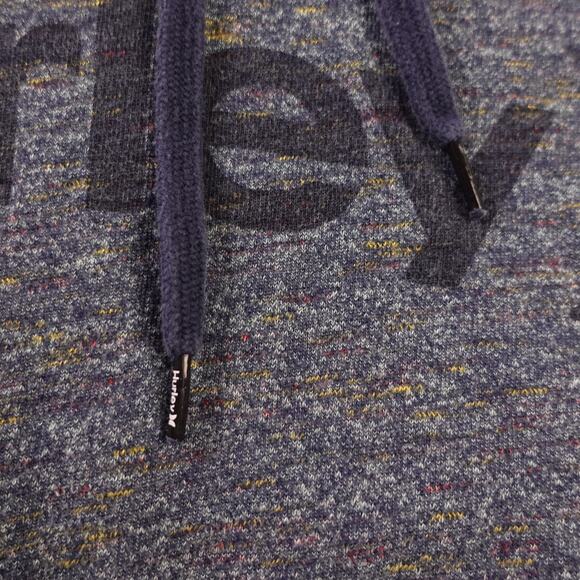 HURLEY Hoodie Mens Medium Heather Blue Pullover Fleece Sweatshirt Skate Surf Y2K - Picture 5 of 8